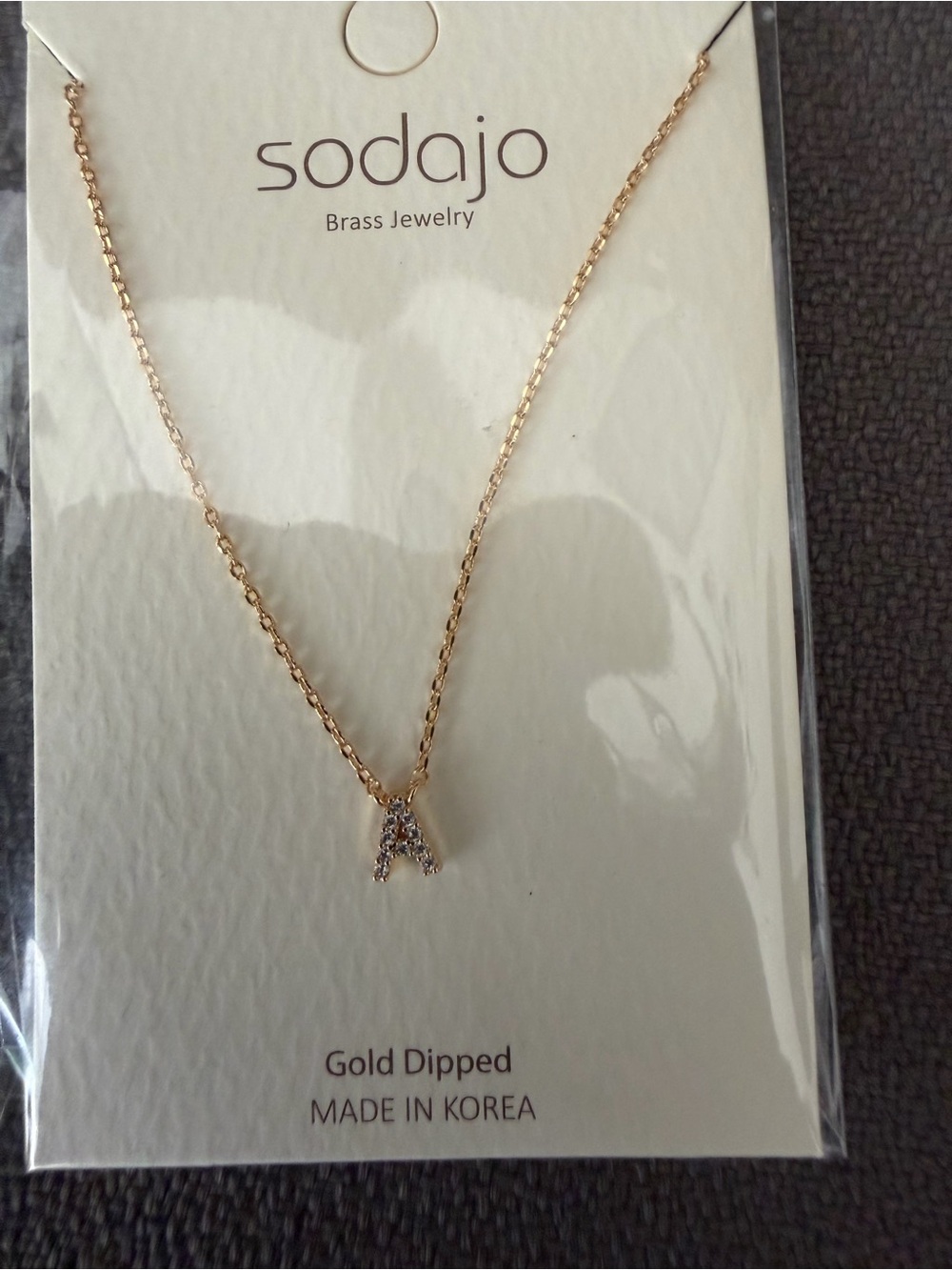 Sodajo Gold-Dipped 'A' Initial Necklace in Gold